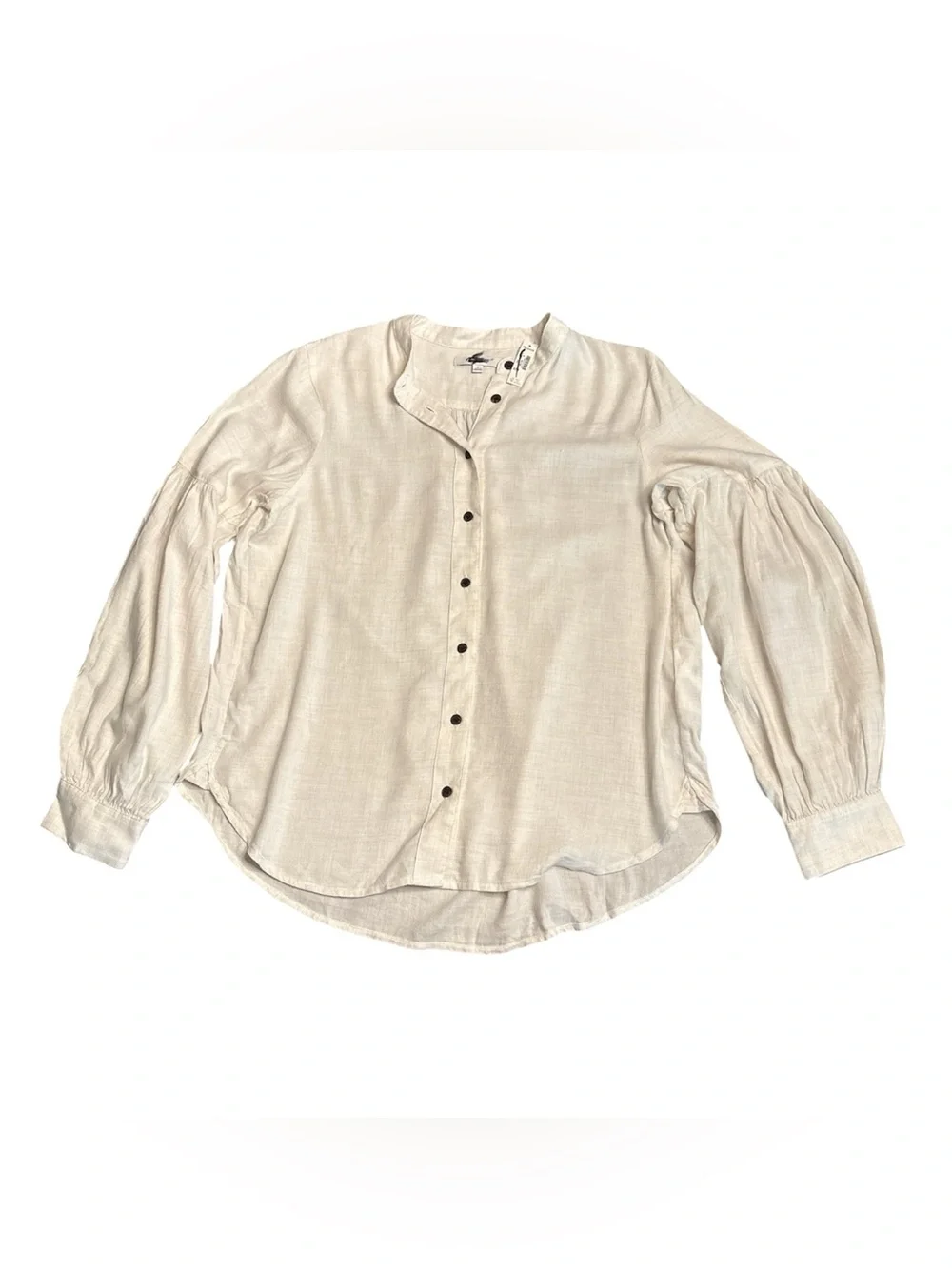 Madewell Stand-Collar Button-Up Shirt in Flannel ivory women’s Size M NWT